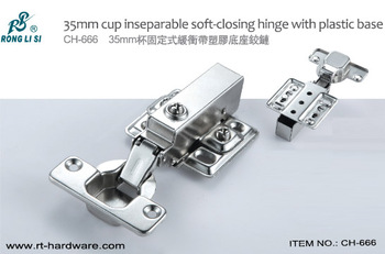 35mm cup soft-closing hinge with plastic base